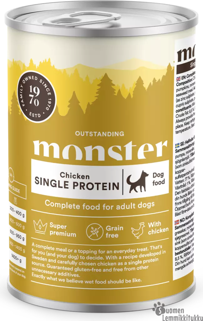 Monster Single Protein Kana 400g - Koiran märkäruoka - 40247 - 1