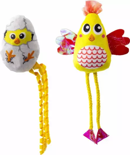 Kong Cat Scrattles Chicken 2-pack - Kissan rapisevat ja kilisevät lelut - 43058 - 1