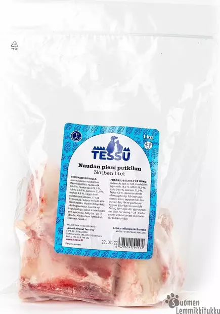 Tessu Naudan putkiluu pieni 1kg - Koiran raakaruoka - 39638 - 1