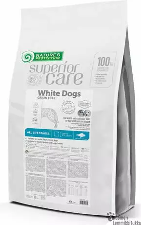 Superior Care White Dogs all breed, valkoisille koirille, vaaleat kalat 10kg - Erikoiskuivaruoka koiralle - 42678 - 1