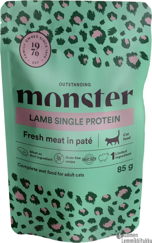 Monster Cat single lamb pate 8 x 85g - Kissan märkäruoka - 40198 - 1