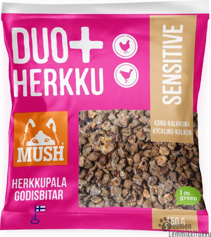 Mush Duo+ Herkku Sensitive 150g - Rapeat makupalat koiralle - 41888 - 1