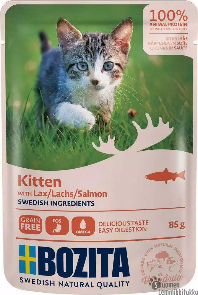 Bozita Kitten Lohta kastikkeessa 85g - Kissan märkäruoka - 41238 - 1