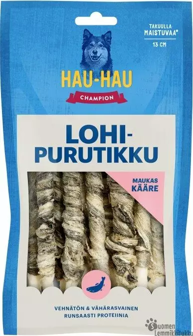 Hau-Hau Champion Lohipurutikku 100 g - Nahkaluut koiralle - 41718 - 1
