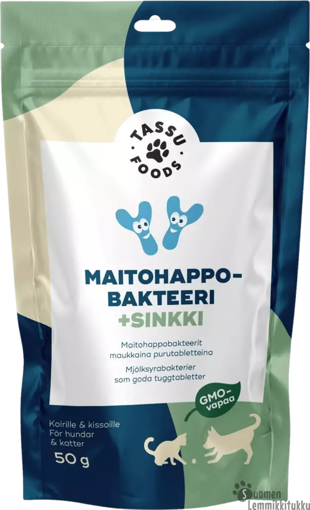 Tassufoods Maitohappobakteeri+sinkki 50g - Koiran lisäravinteet ja öljyt - 42768 - 1