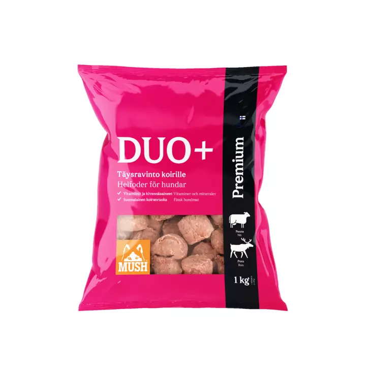MUSH DUO+ PREMIUM 6x1kg, nauta-poro - Mush raakaruoka - 41588 - 1