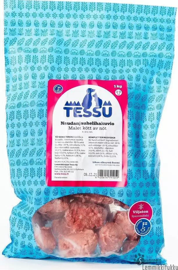 Naudan jauhelihakuvio, ennakkotilaus 4x1kg - Tessu raakaruoka - 37458 - 1