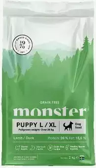 Monster Dog Puppy L/XL Lamb&Duck - Kuivaruoka koiranpennuille - 43129 - 1