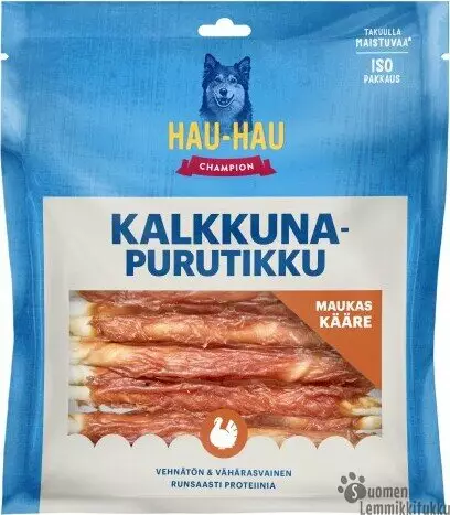 Hau-Hau Champion Kalkkunapurutikku 300 g - Nahkaluut koiralle - 41709 - 1