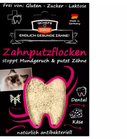 Qchefs Dental Flakes Kissoille - Kissan silmien, korvien, hampaiden hoito - 43119 - 1