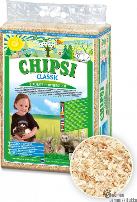 Chipsi Classic puru jyrsijöille 3,2 kg - Kanin ja jyrsijän heinät, kuivikkeet - 40139 - 1