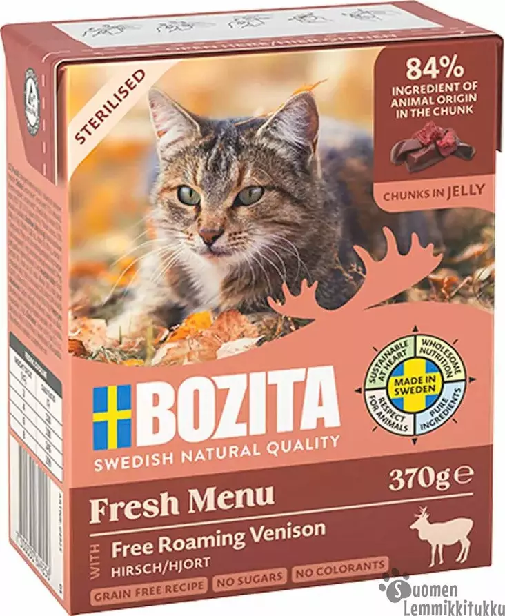 Bozita sterilised peuraa hyytelössä 370g - Kissan märkäruoka - 39149 - 1